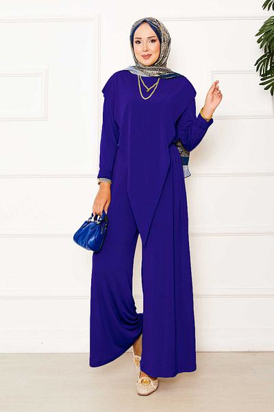 EBRUTESETTÜR Sandy Double Suit with Asymmetrical Detail on the Front
