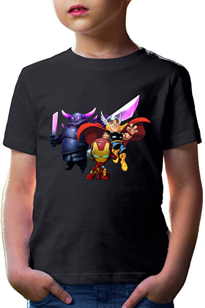 OEM Tricou copii Clash of Clans Massive Tank HP Thor Iron Man Super Power