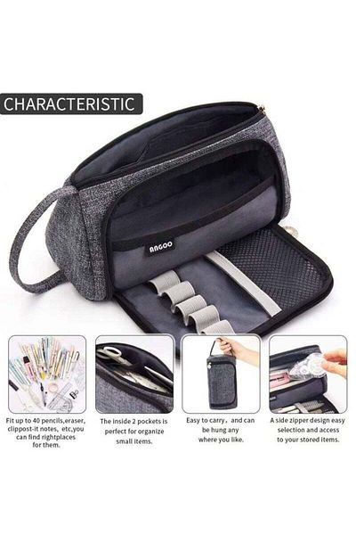 Lumely Large Capacity Pencil Case,Canvas Storage Bag,Simple Stationery,Backpack Rack,Back-to-school Gifts