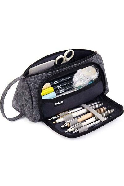 Lumely Large Capacity Pencil Case,Canvas Storage Bag,Simple Stationery,Backpack Rack,Back-to-school Gifts