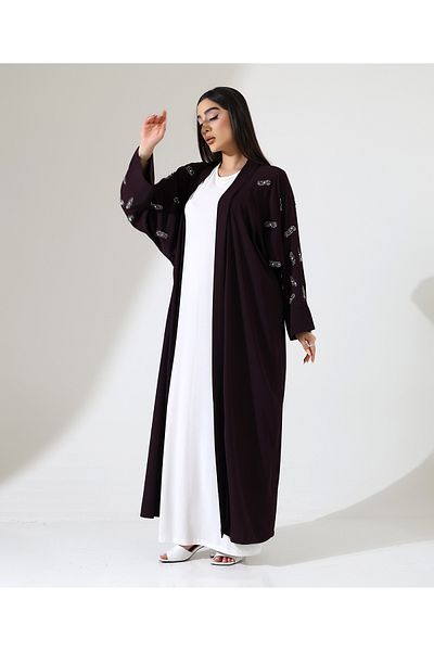 Fi'l Arz Fashion Stone Detailed Sports Long Abaya