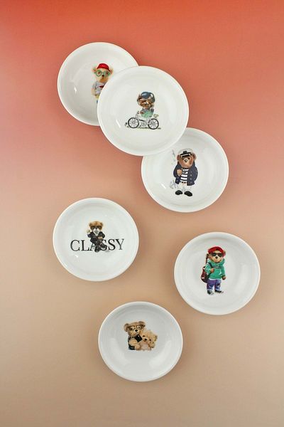 Bursa Porselen Dekor Teddy Bear 6 Pieces Porcelain Snack Bowl