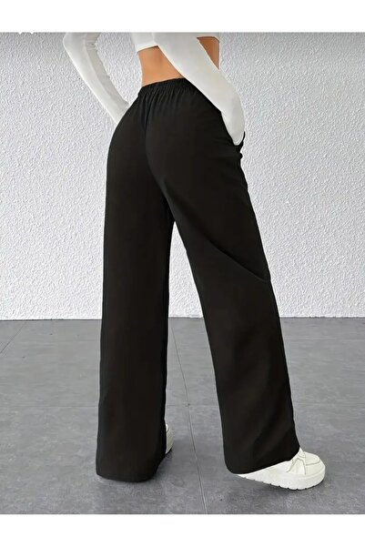 belean Спортен панталон с еластична талия и широки крачоли