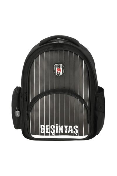 Beşiktaş Σχολικό σακίδιο πλάτης Me Team με μοτίβο λεπτής ράβδου από συνθετικό δέρμα 25353