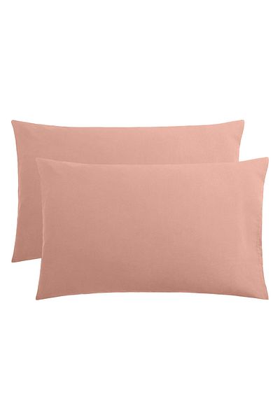 Five Store Set of 2 pillowcases made of 100% ranforce cotton, density 120 g/sqm, Salmon, 50/70cm