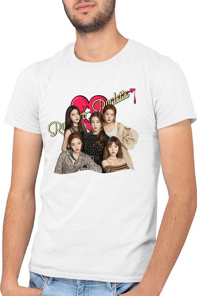 OEM Red Velvet Russian Roulette Heart Album New Hit Men's T-shirt