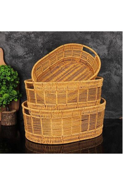 MİEN Oval Rattan Large Size Basket