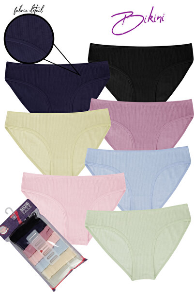 Dominant Kadın Fitilli Ribana Külot 7'li Paket