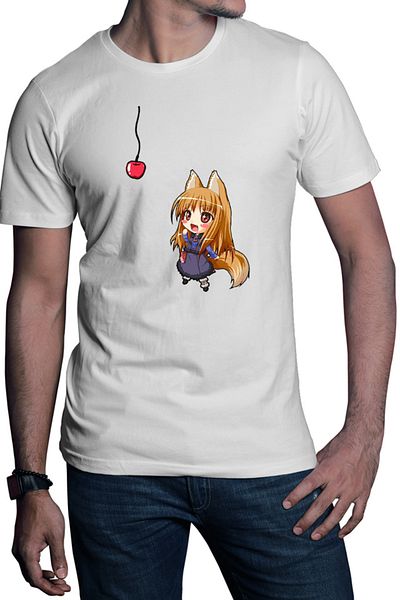 OEM Men's T-shirt Spice And Wolf Holo Anime Love Manga Chibi