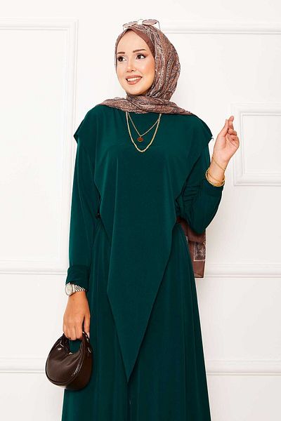 EBRUTESETTÜR Sandy Double Suit with Asymmetrical Detail on the Front