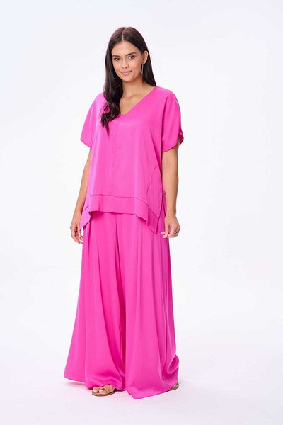 Blue Shadow Women's Cigar Blouse Plus Size Fuchsia