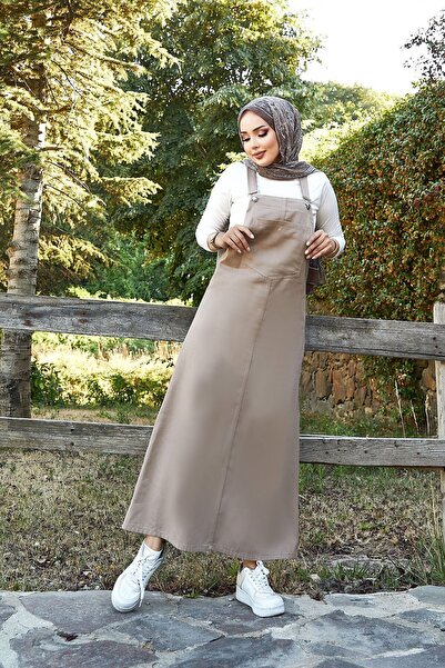 EBRUTESETTÜR Önü Cep Detaylı Tesettür Salopet Elbise