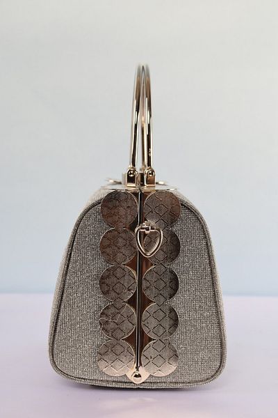weem bag Elysara Eb0170 |   Pearl Glitter Double Metal Handle Stylish Portfolio Bag