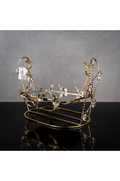 Hinora Zamak Pattern Mirrored Swing Stylish Presentation Stand 34X24X19Cm