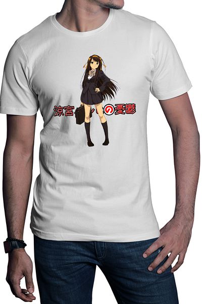 OEM Men's T-shirt Haruhi Suzumiya Vintage School Uniform Kyoto Animation