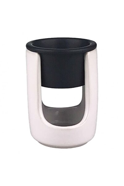 OEM Candela din ceramica cu bol suspendat, 8x11 cm alb