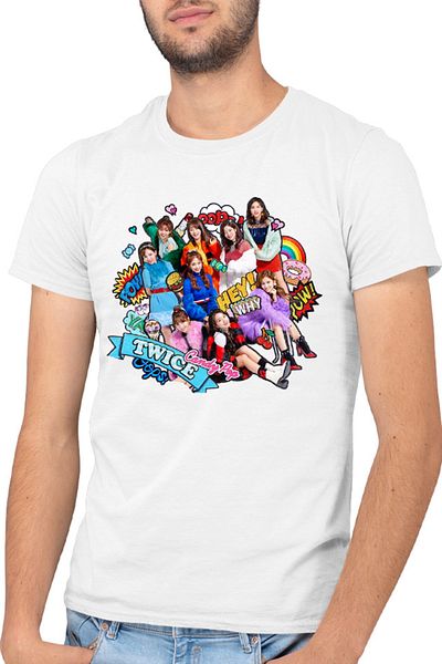 OEM Men's T-shirt Twice Cartoon WOW Concept Jeongyeon Japan