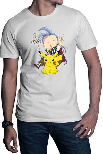 OEM Tricou barbat Fushigi Yuugi Chichiri Chibi Pokemon Pikachu Monk