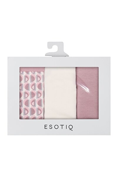 ESOTIQ Set de chiloți clasici pentru femei, pachet de 3, chiloți din bumbac și elastan, simpli și cu model | Mia-Mia