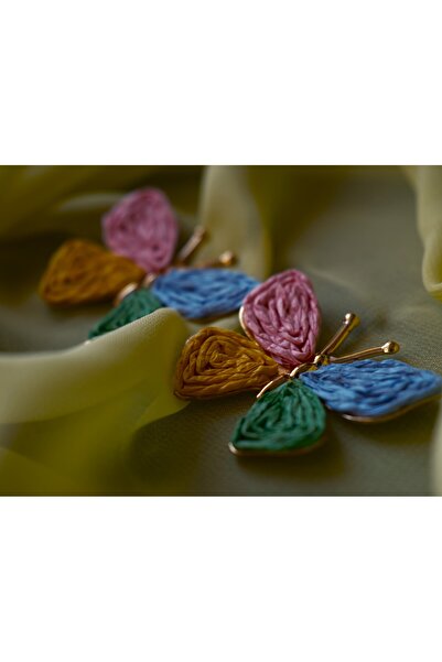 saaden jewelry SAADEN kelebek hasır küpe