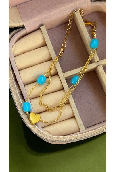 MUTENA Bijouterie Colored Pearl Anklet - Pearl Stone Anklet