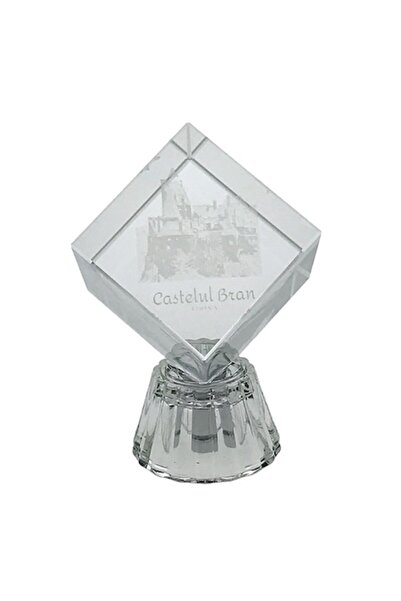 OEM Cub de sticlă cu LED, Castelul Bran, 5x8cm, Transparent