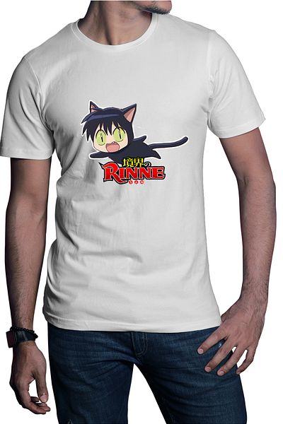 OEM Men's T-shirt Rin-ne Rokumon Black Cat Rinne Boundary