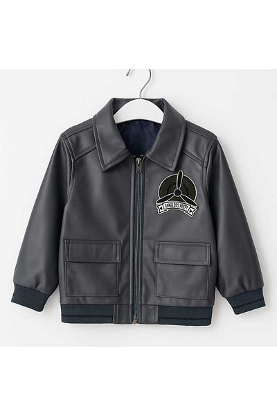 neocotton Детско пилотско яке с подплата от изкуствена кожа