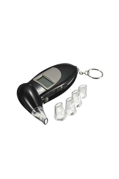 SIKS ® Breathalyser with 4 Plastic Spare Mouthpieces, Black