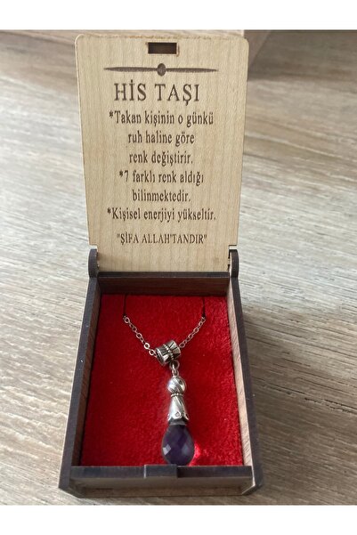 BIJUTERI His taşı kolye, hediyelik kolye, kutulu kolye