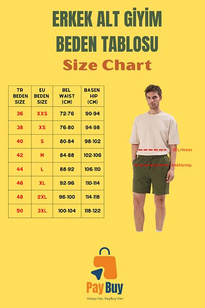 PayBuy Men's Short Length Solid Pattern Shorts Regular Waist Cotton Comfortable Daily Use Summer Essential