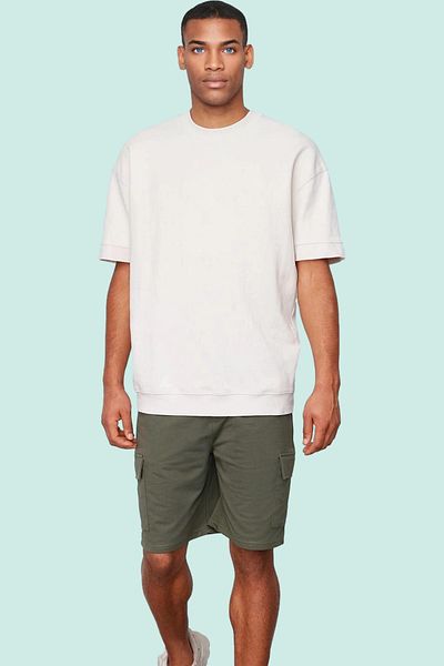 PayBuy Men's Cargo Pocket Wide Leg Shorts Comfortable Fit Knitted Fabric Daily Combinations Quality Material