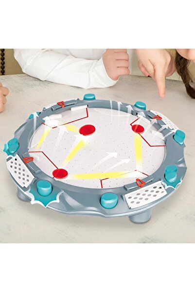 Flippy Air Hockey Table, Scoreboard, 2 Pucks, No Legs, ABS, Ages 5+, 35.5×7.8×35.5 cm, Gray