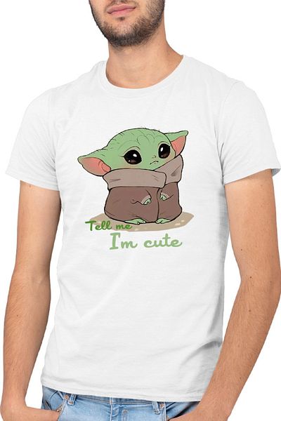 OEM Men's T-shirt Baby Yoda Angry Cute Mondorian