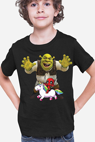 OEM Tricou copii Shrek Deadpool Scary Unicorn