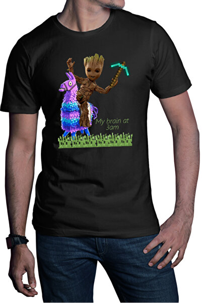 OEM Tricou barbati Baby Groot Riding Fortnite Lama Minecraft Pickaxe