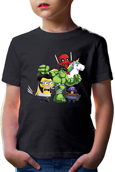 OEM Tricou copii Wolverine Minions Hulk Brawl Stars Deadpool