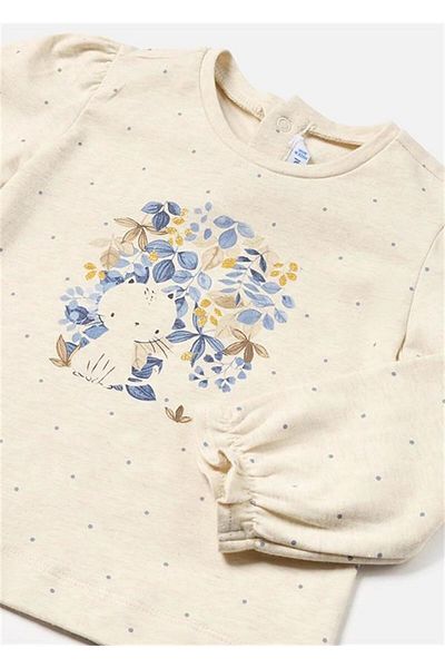 MAYORAL Baby Girl Long Sleeve Sweatshirt - Cream