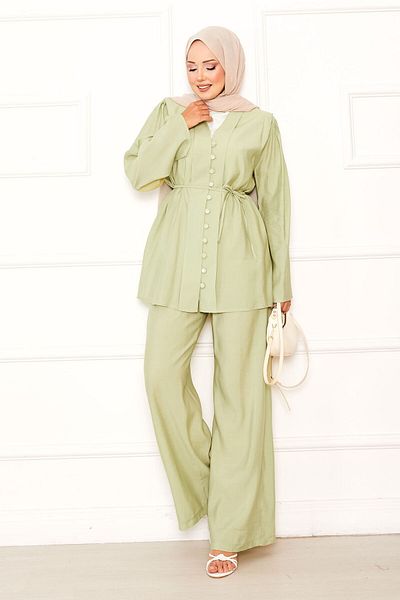 EBRUTESETTÜR Birt Buttoned Mobile Belted Double Suit