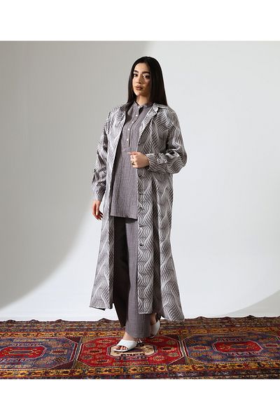 Fi'l Arz Fashion Comfortable Fit Long Viscose Linen Suit