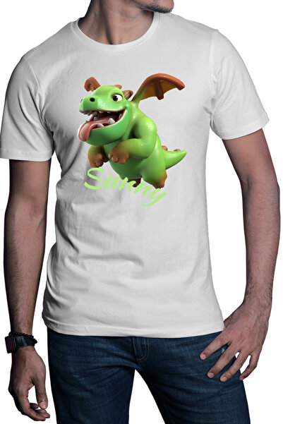 OEM Tricou barbati Clash of Clans Mini Dinosaur Happy Flying Positive Energy