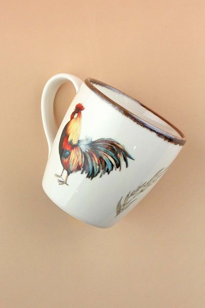 Bursa Porselen Dekor Retro Rooster Pouring Porcelain Mug