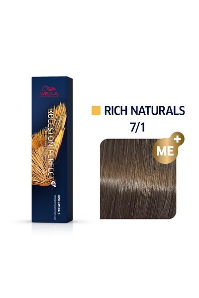 Wella Professionals Βαφή μαλλιών Wella Professionals Koleston Perfect 7/1 Ξανθό Μεσαίο Σαντρέ