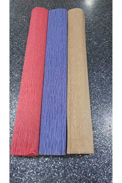 YağmurCicek Ekonomik 3 renk Krapon Kağıdı-50cmx200cm-Mor-Kahverengi-Kırmızı