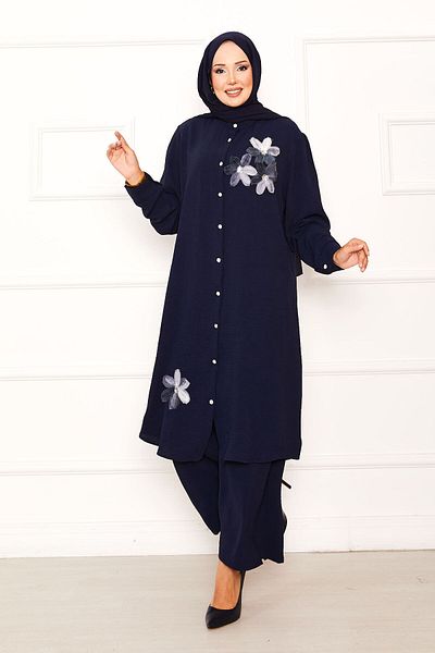 EBRUTESETTÜR Flower Detailed Buttoned Double Suit