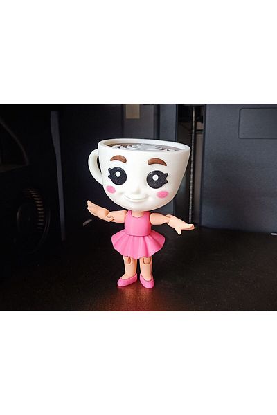 petadora Ballerina Cappuccino Jointed Toy Italian Brainrot