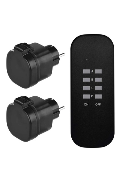 EMOŞ Set of 2 sockets with remote control, IP44, outdoor, max 3000W, EMOS