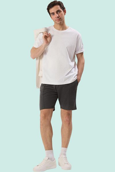 PayBuy Men's Mid Length Wide Leg Textured Pique Shorts Casual Daily Summer Styles Weekend Special Occasions