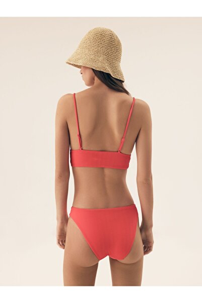 Bloovii Bikini Top Bralette with Wide Underband Triangle Shape Textured Fabric | Cancun