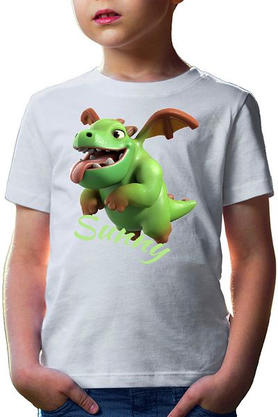 OEM Tricou copii Clash of Clans Mini Dinosaur Happy Flying Positive Energy